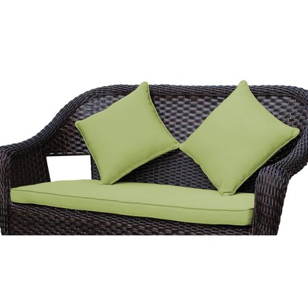 SEATSOLUTIONS 2 in. Clark Loveseat Cushion with 2 Pillows , Sage Green SE2593635